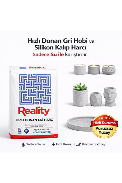 Genel Markalar Hızlı Donan Gri Hobi Harcı Çimento Esaslı 25 Kg