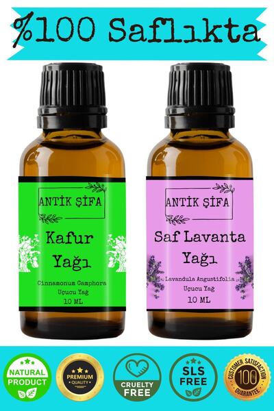 Antik Şifa 100% Pure Essential Oils - Camphor and Lavender Oil (10ML 10ML)