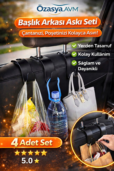 Özasya AVM 4 Adet Araba Koltuk Arkası Askı