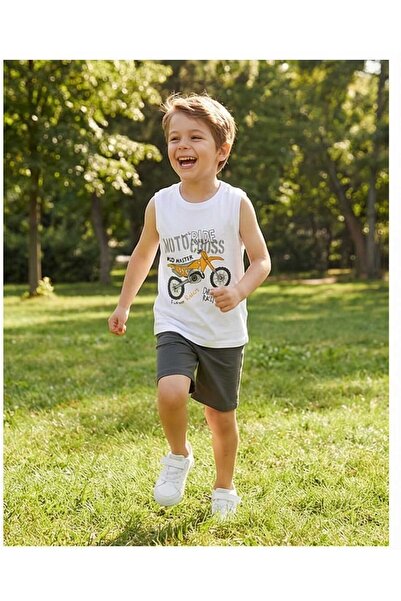 LCW STEPS Kids Printed Boy's Tank Top and Shorts 2-Piece Set
