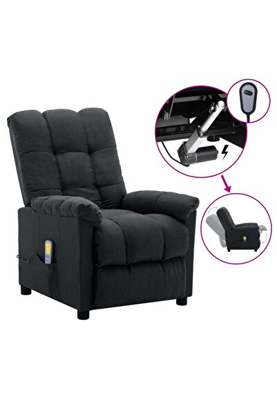 Concept Fotoliu de masaj rabatabil electric, gri închis, textil