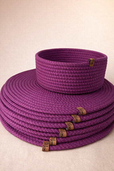 Naspar 6 قطع من السوبرا الأرجوانية و1 سلة/ خدمة أمريكية ومستلزمات المطبخ والق...