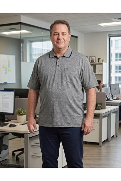 elma abone Ανδρικό χτενισμένο βαμβακερό μπλουζάκι μεγάλου μεγέθους