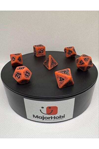 Major Hobi DND FRP 7’li Zar Seti – Yeşil Renk Dungeons & Dragons Masaüstü RPG...