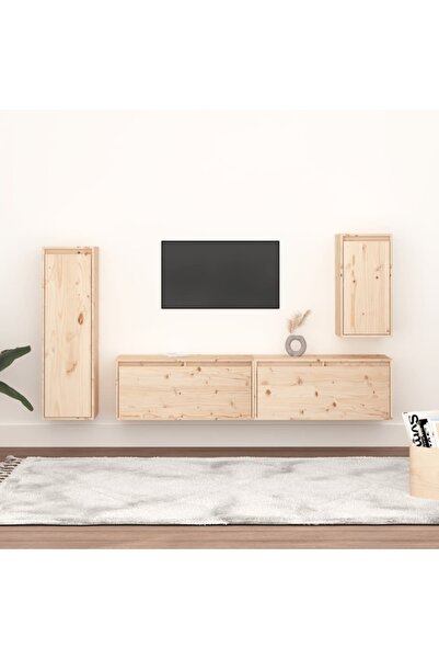 Concept Comode TV, 4 buc., lemn masiv de pin