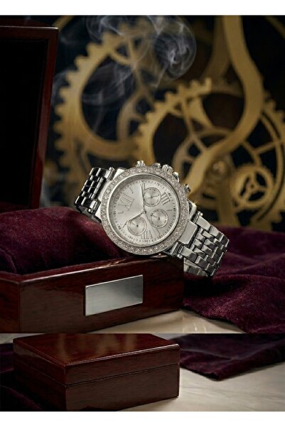 T-GOER Stone-Encrusted Women's Wristwatch Metal Band