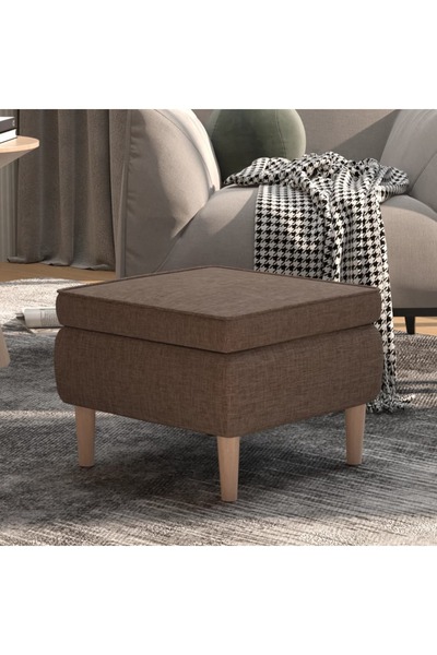 Concept Scaun cu picioare din lemn, gri taupe, material textil