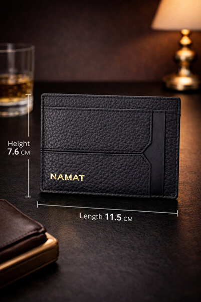 NAMAT محفظة جلدية أصلية نحيفة للرجال، حافظة جيب أمامية بتصميم بسيط مع فتحات م...