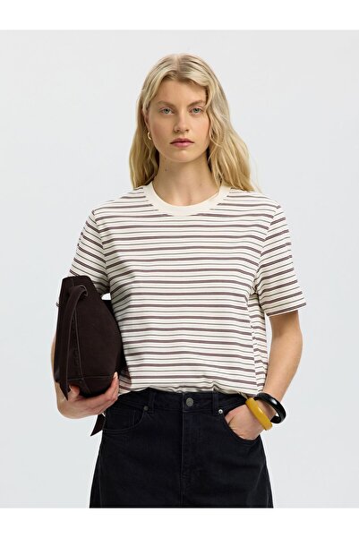 SELECTED T-Shirt Gestreiftes Boxy fit