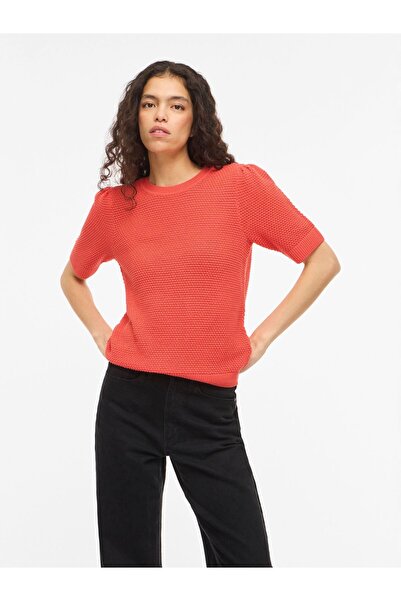 VILA Strickoberteil Kurzärmeliges