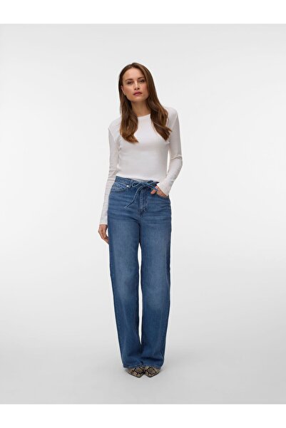 Vero Moda Weit geschnitten VMTESSA Hohe Taille Weiter Beinschnitt Jeans