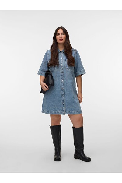 Veromoda Curve Jeanskleid VMCFENJA Kurzes Kleid