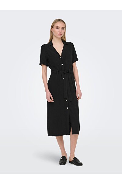 ONLY Hemdblusenkleid ONLSIESTA Leinen Langes Kleid