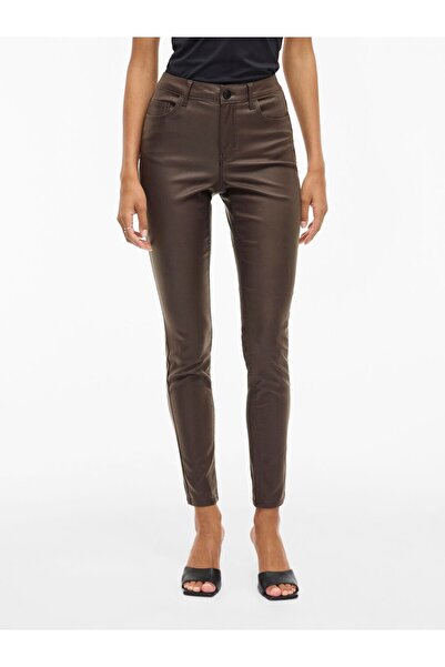 VILA Slim-Fit-Hose VISARAH beschichtete