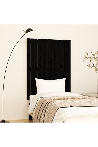 Concept Tăblie de pat pentru perete, negru 82,5x3x110 cm lemn masiv pin