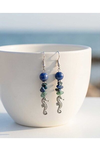 Dodemert Home Bohemian Starfish Green Natural Stone Earrings