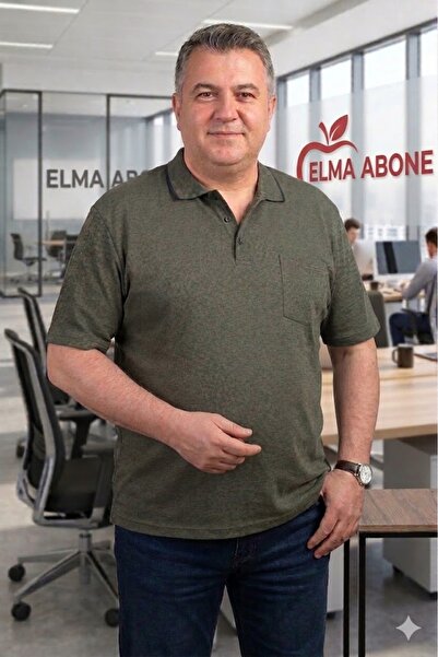 elma abone تي شيرت رجالي من القطن الممشط مقاس كبير