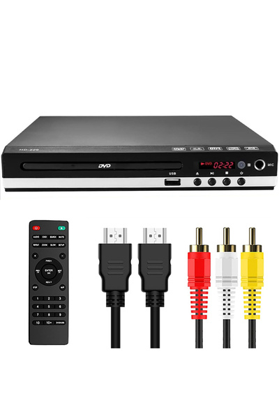 Choice1 مشغل أقراص DVD عالي الدقة 1080p، يعمل بجهد 110 فولت أمريكي، مزود بمنف...