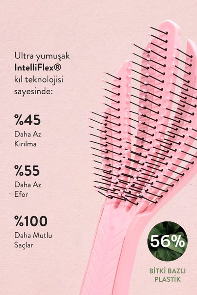 Wet Brush Go Green Curl Detangler Kıvırcık Saçlara Özel Dolaşık Açıcı Saç Fırçası / Tarak Pembe