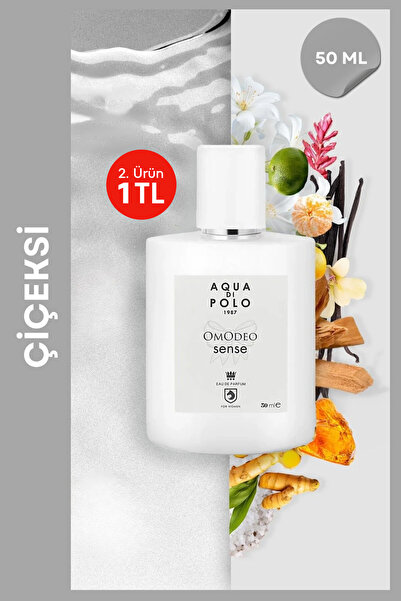 Aqua Di Polo 1987 Omodeo Sense EDP Kadın Parfüm 50ml| Çiçeksi| Mandalina, Yas...