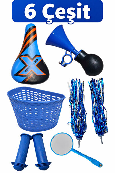 Yerli Erkek bisiklet koltuğu Mavi sepet Mavi VakVak korna Mavi Püskül Çocuk E...