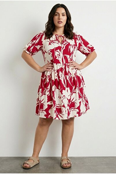 Stil Diva Φόρεμα με λουλουδάτο σχέδιο με κορδόνι που δένει στο λαιμό, με υφασ...