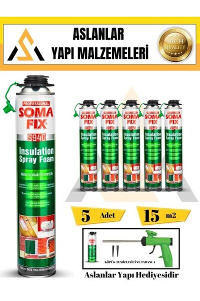 Somafix Poliüretan Termal Isı Ve Ses Yalıtım Sprey Köpük (5 ADET)