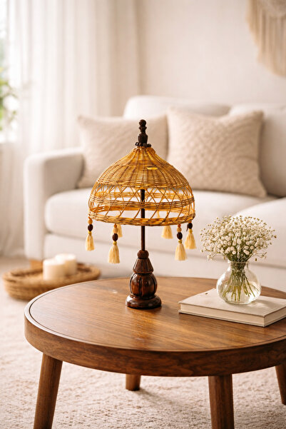 SEÇİL Rattan El yapımı Dekoratif Boho Stil Bali Şemsiyesi
