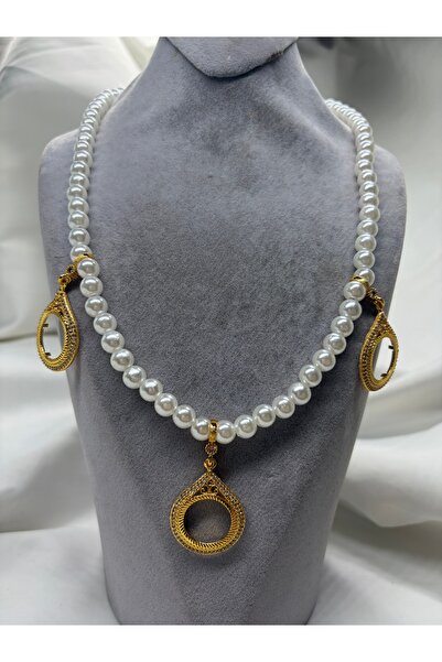 Arjew 3 Adet Çeyrek Altın Takmaya Uygun Inci Kolye