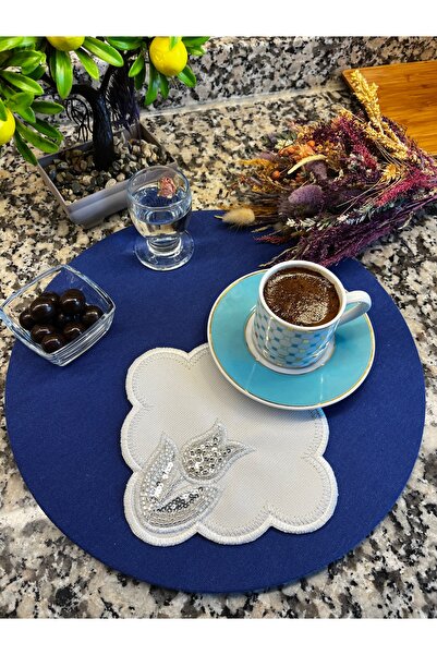 Aylia Home 1 Adet Boncuklu Sunumluk Peçete,Kokteyl Peçete,Kahve Yanı Sunum Pe...