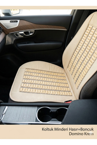 Carub minder Hasırlı+boncuklu Domino Krem