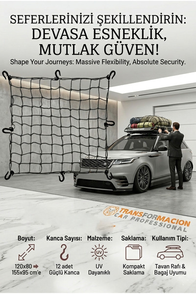 Transformacion Elastik Bagaj Filesi 120x80 cm – 155x95 cm’e Kadar Genişler | ...