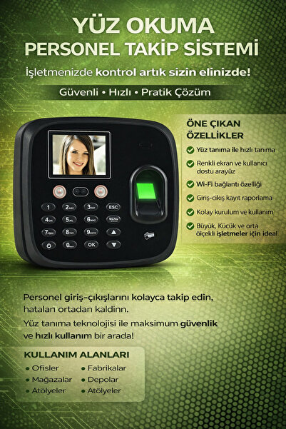 LinaS Wifi Yüz Okuma-parmak Izi Personel Takip Cihazı-maaş Puantaj Yazılımı -...