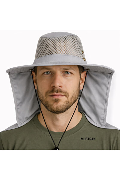 Mustran Uv korumalı Enseli Güneş Şapkası - Unisex Outdoor Safari Şapka / Kamp...