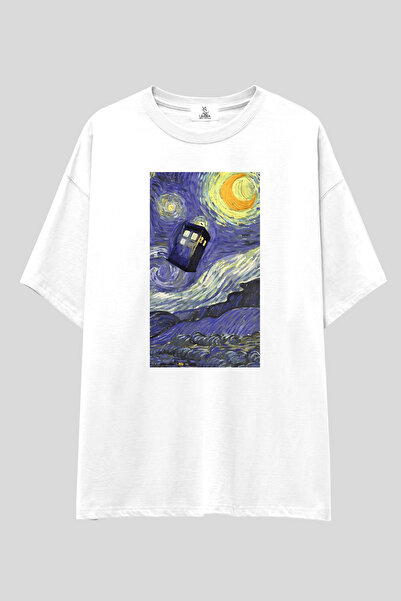 UmbraWear Dr. Who majica | Unisex 100% pamuk crno-bela majica sa prilagođenim...