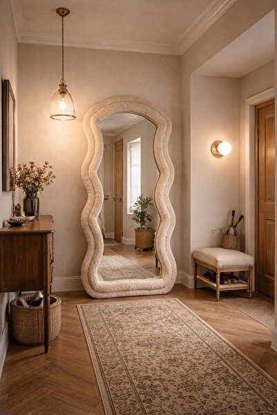 LİLACAM DESİGN GERÇEK KUMAŞLI BOY AYNASI