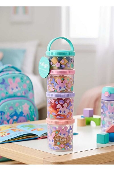 SMIGGLE Adventurous 4’lü İstiflenebilir Atıştırmalık Saklama Kapları – Lila