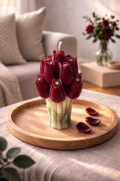 AUS CANDLE Çantada Çiçek Mum