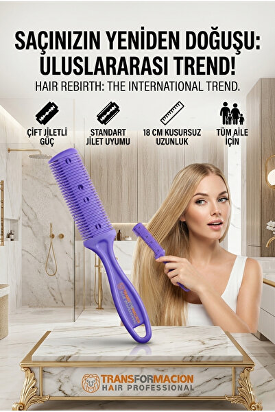 Transformacion 2 Jiletli Kırık Saç Düzeltme Inceltme Tarağı 716867
