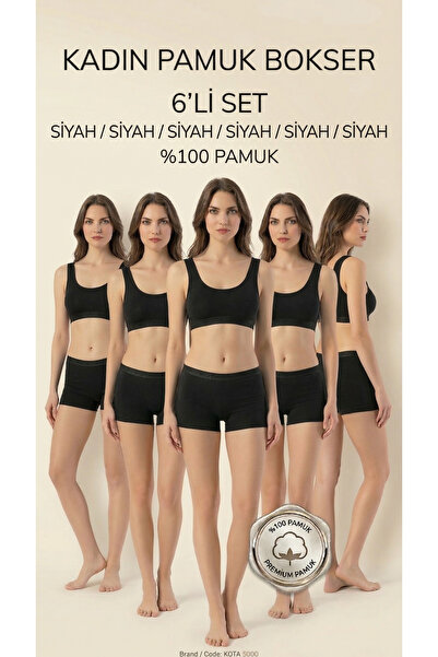 KOTA Kadın 6'Lı Boxer Pamuklu Külot