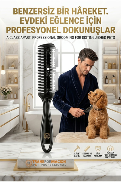 Transformacion Kedi ve Köpek Çift Jiletli Tüy Alma Tarağı 721308