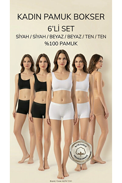 KOTA Kadın 6'Lı Boxer Pamuklu Külot