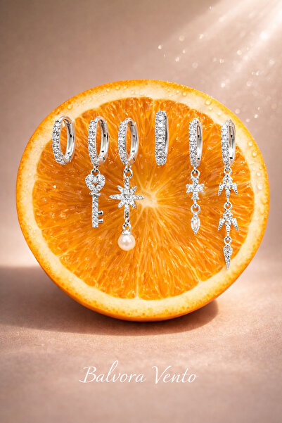 BALVORA VENTO KADIN ÇELİK ÇOKLU KÜPE SETİ