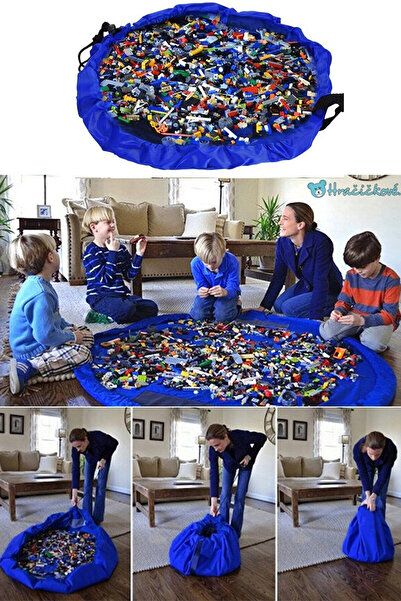 Bundeba Çocuk Oyuncak Hurcu Çanta Oyun Halısı Lego Puzzle Ve Yapboz Eğitici O...