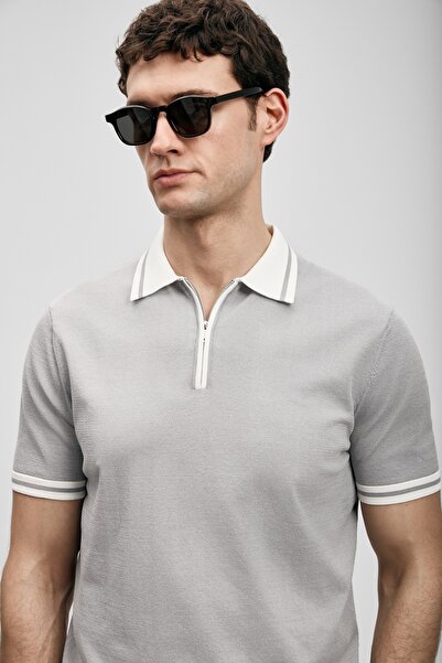 Lufian 111090138 Dean Modal Blended Sweater Men's Polo Shirt Men's T-Shirt Gray