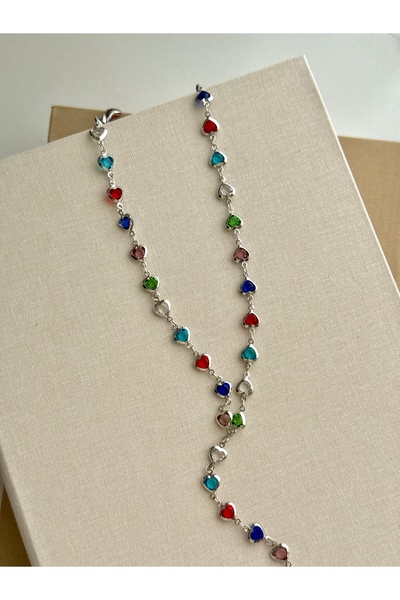 Daynav 60 cm Silver Heart Y Necklace