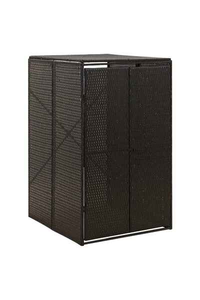 Concept Magazie de pubelă cu roți, negru, 70x80x117 cm, poliratan