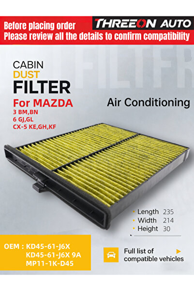 Choice فلتر الهواء بالكابينة من الكربون المنشط من WESTGUARD لمازدا 6 GJ، GL M...