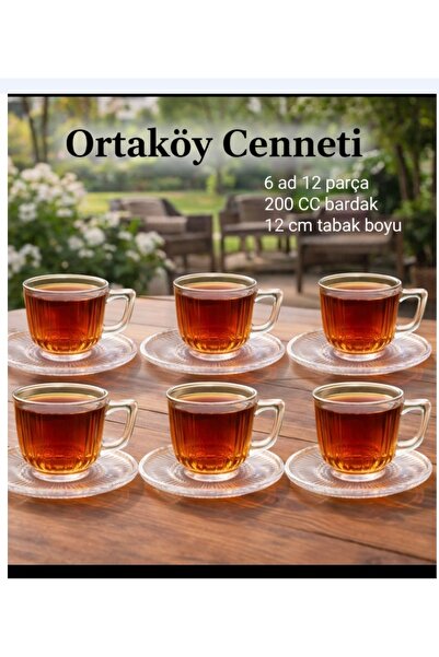 Genel Markalar 12 Parça Kulplu Çay Fincanı Seti - 6'lı, şık ve kullanışlı tas...