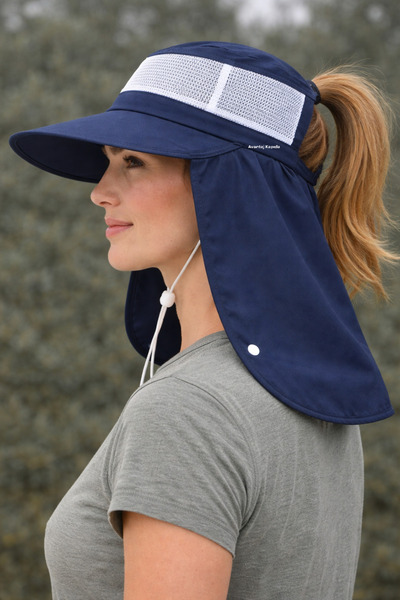 Mustran UV защита Дамска лятна шапка за слънце с широка периферия и предпазит...